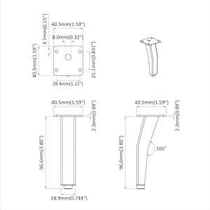 Stojící nohy 12 pcs Černá 40 x 40 x 100 mm Železo - obrázek 9