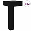 vidaXL Seismispoot 12 tk Must 57 x 57 x 100 mm Raud