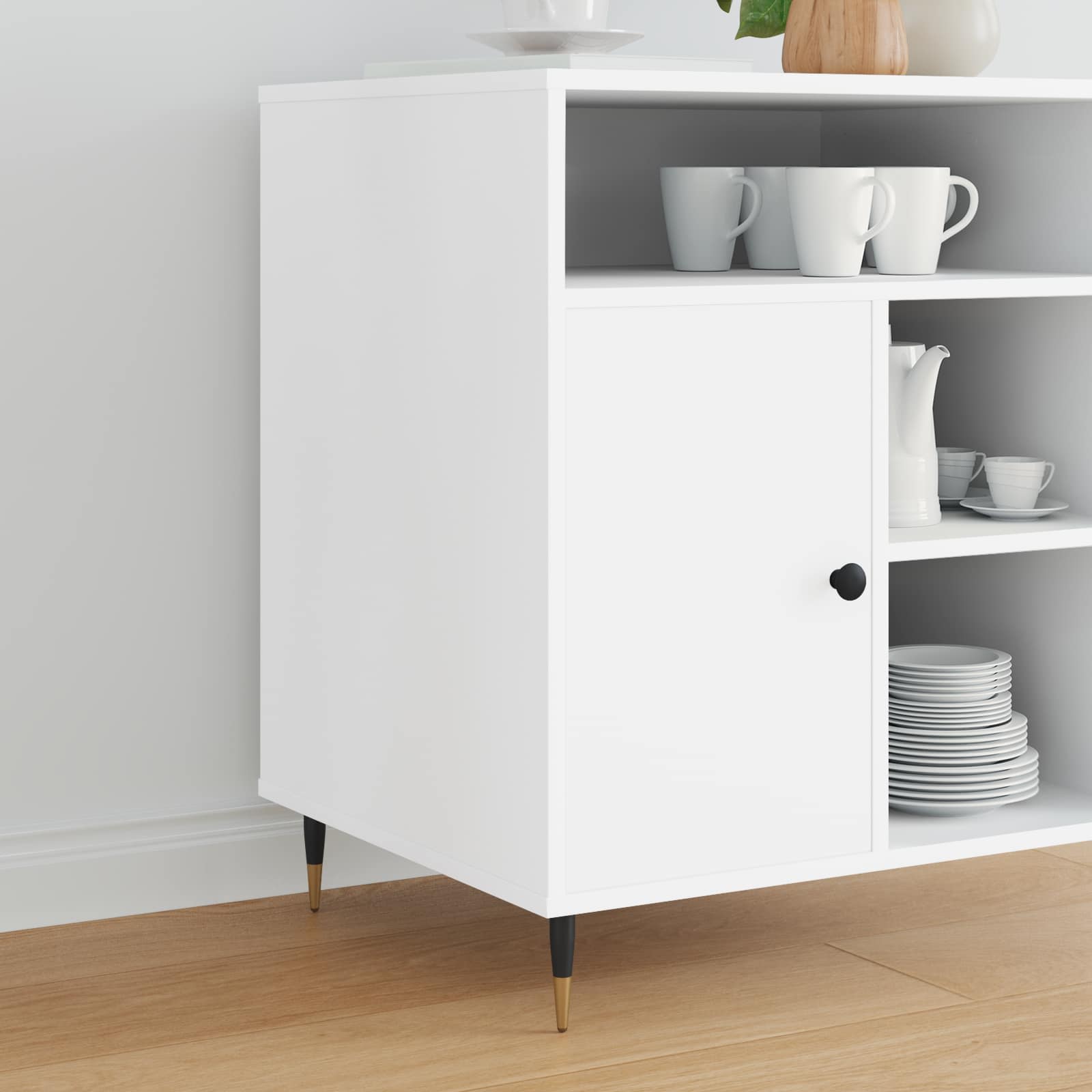 vidaXL Möbelbeine 2 pcs Schwarz und Gold Ø 40 x 98 mm Eisen