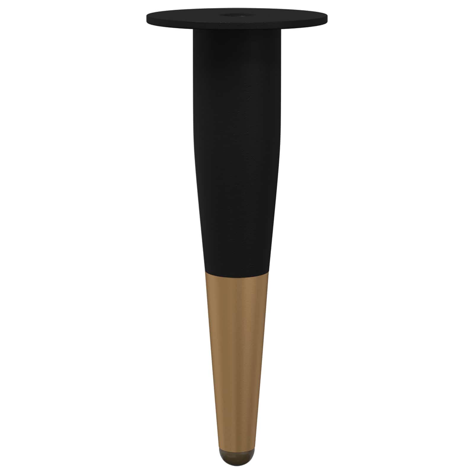 Thumbnail - vidaXL Möbelbeine 2 pcs Schwarz und Gold Ø 40 x 98 mm Eisen