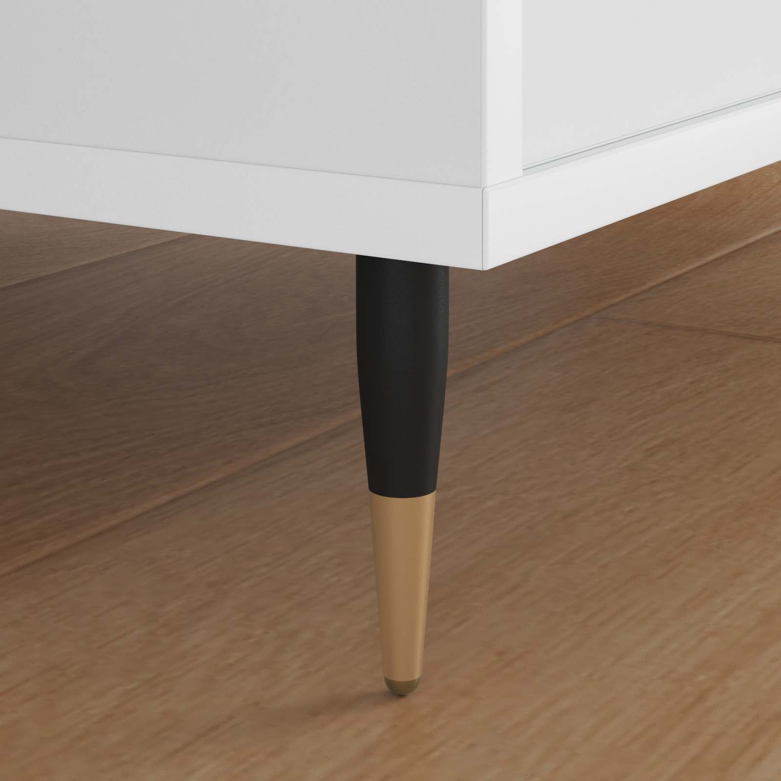 Thumbnail - vidaXL Möbelbeine 12 pcs Schwarz und Gold Ø 40 x 98 mm Eisen