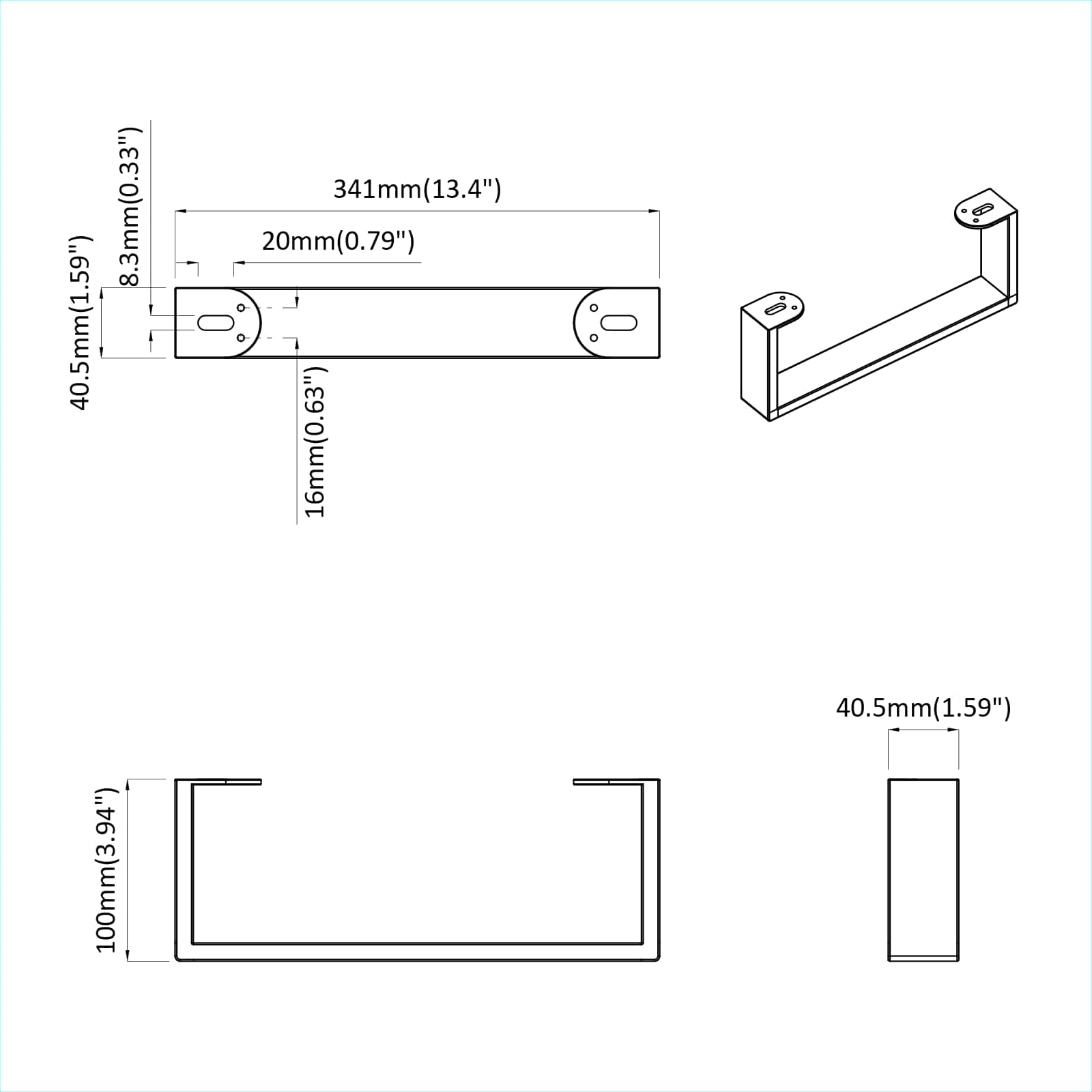Kosi pohištva 12 pcs Črna 341 x 40,5 x 100 mm elezo - slika 9