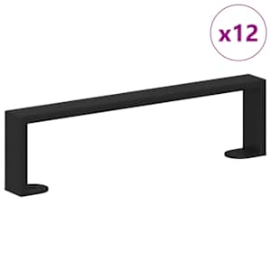 Nábytkové nohy 12 pcs Černá 376 x 40,5 x 100 mm Železo - obrázek 2