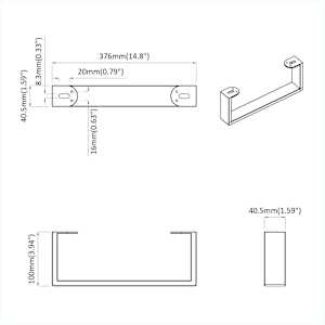 Nábytkové nohy 12 pcs Černá 376 x 40,5 x 100 mm Železo - obrázek 9