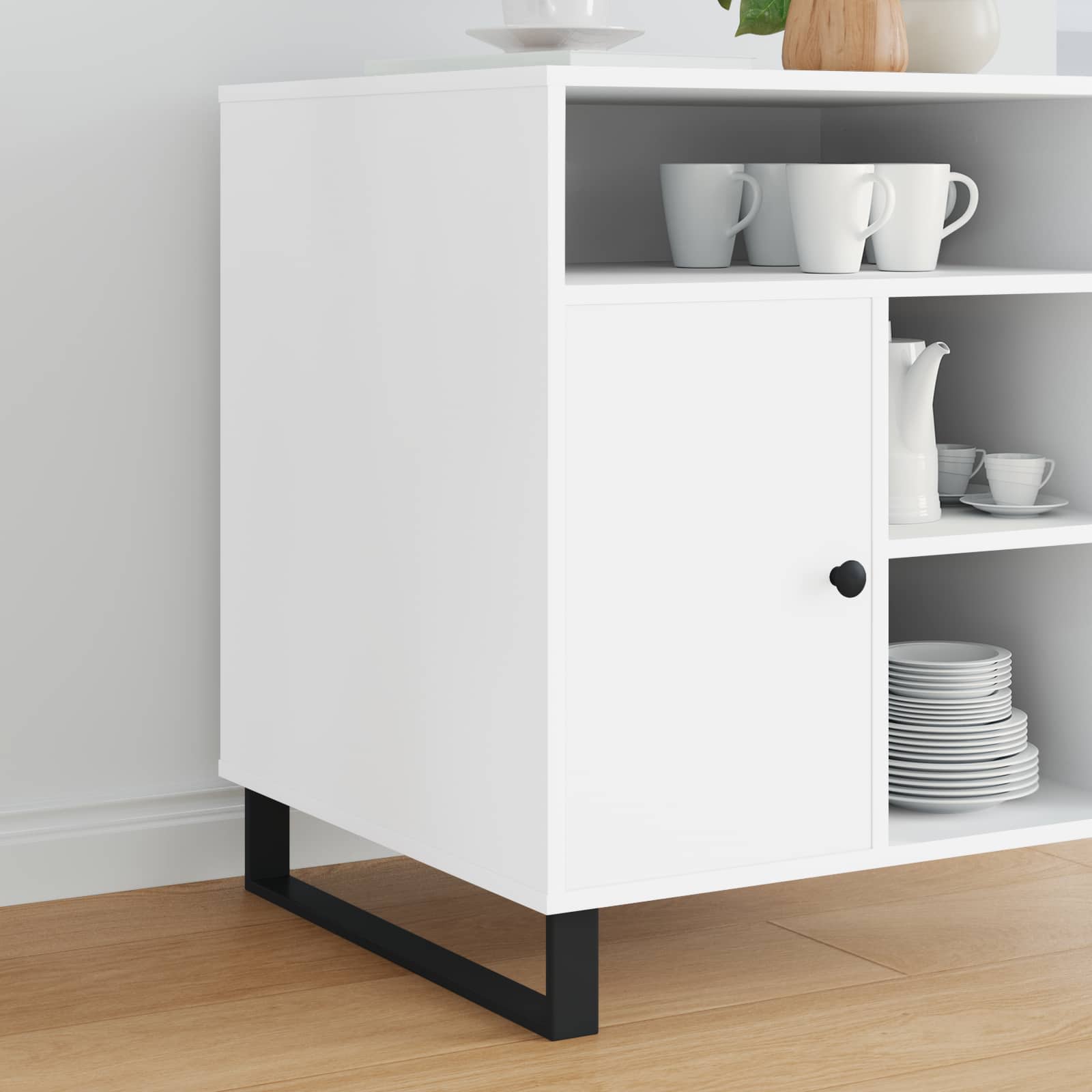 vidaXL Möbelbeine 12 pcs Schwarz 54,6 x 4 x 10 mm Eisen