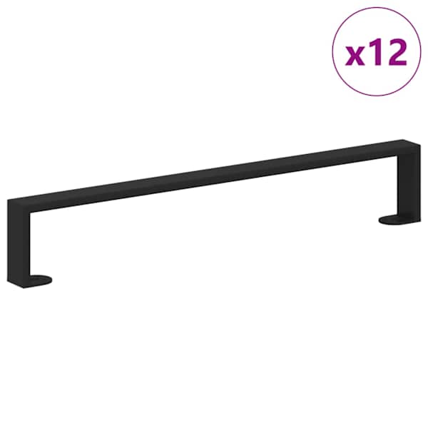 vidaXL M&ouml;&ouml;blijalad 12 tk Must 596 x 40,5 x 100 mm Raud
