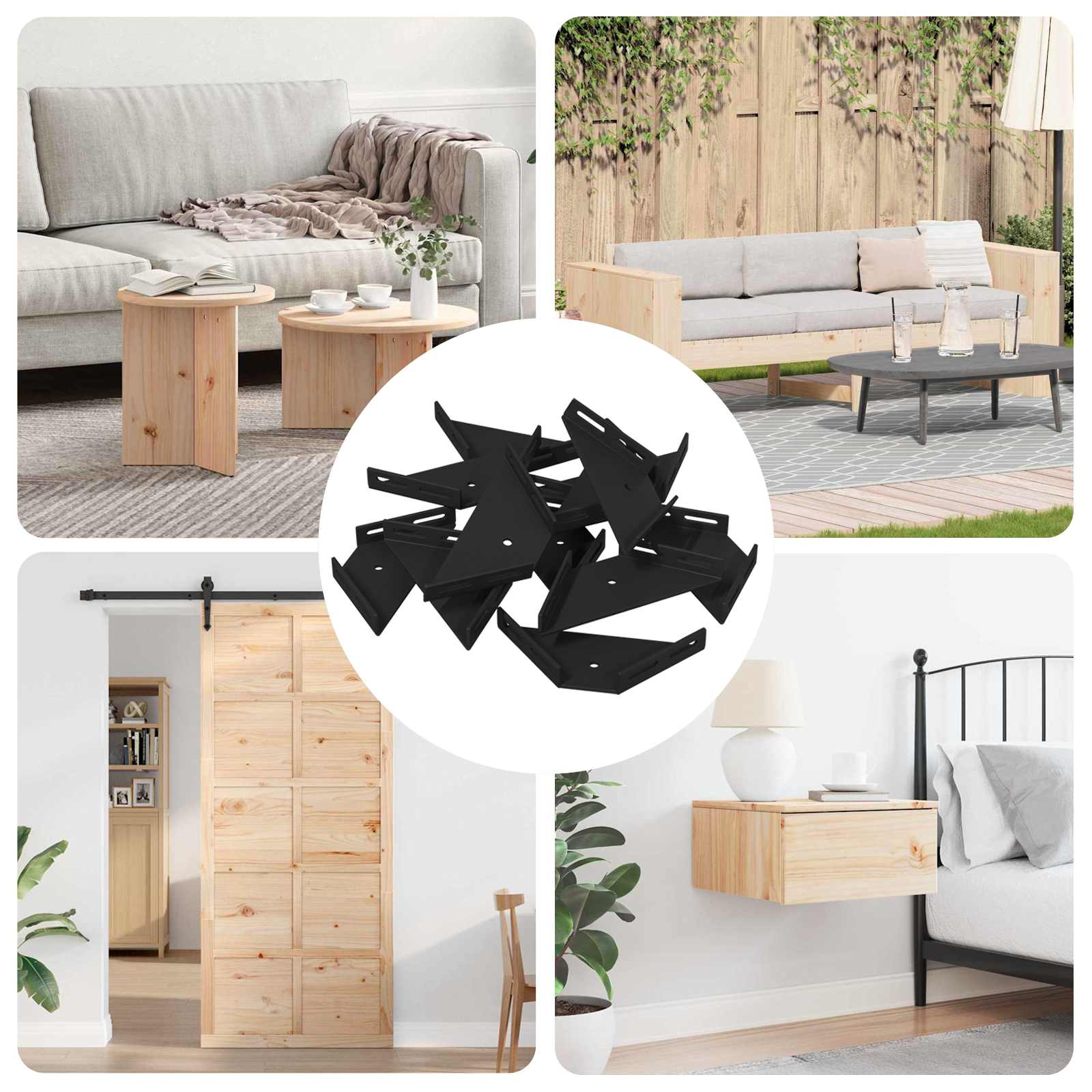 Kotni nosilec 12 pcs Črna 138,5 x 50,5 x 16 mm elezo