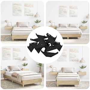 Kotni nosilec 12 pcs Črna 138,5 x 50,5 x 16 mm elezo