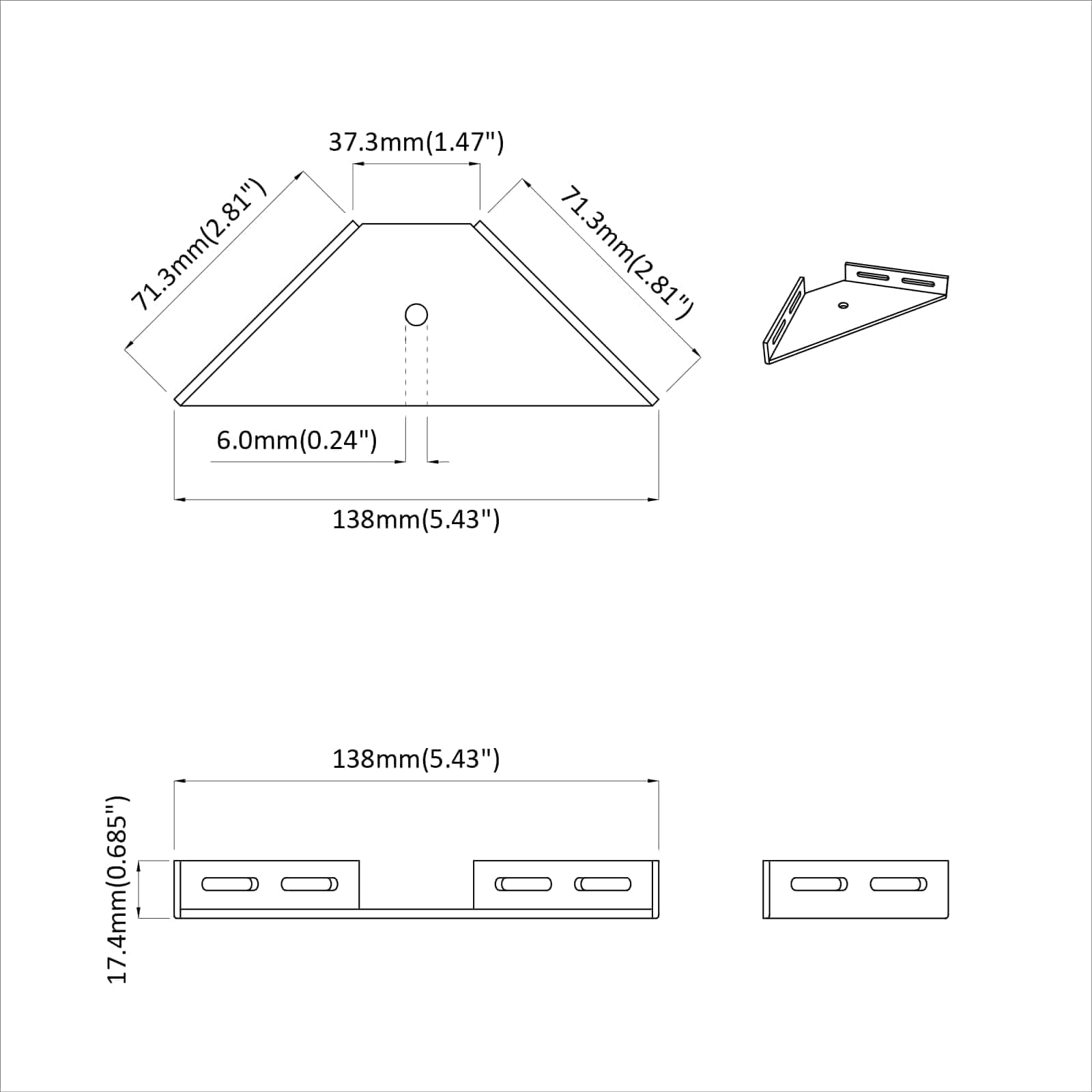 Kotni nosilec 12 pcs Črna 138,5 x 50,5 x 16 mm elezo - slika 7