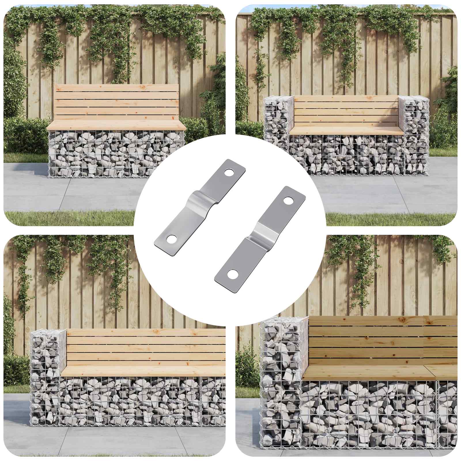 vidaXL Einschlagplatte 2 pcs Silber 50 x 10 x 1,2 mm Eisen