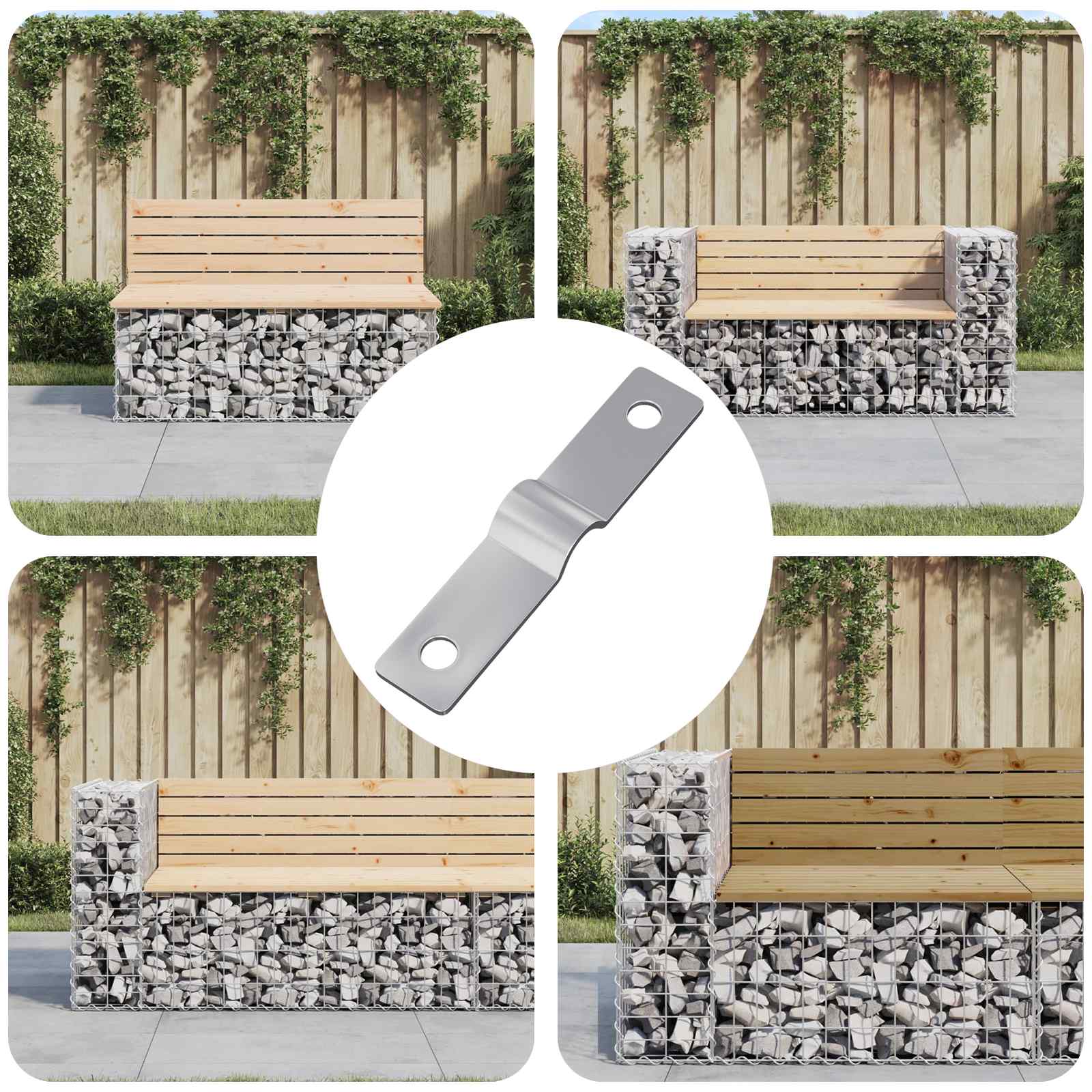 vidaXL Einschlagplatte 12 pcs Silber 50 x 10 x 1,2 mm Eisen