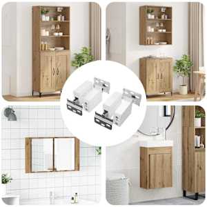 Závěsný úhelník na skříň 2 pcs Bílá 70 x 48 x 19 mm - obrázek 1