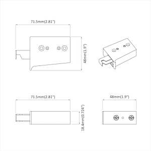 Závěsný úhelník na skříň 2 pcs Bílá 70 x 48 x 19 mm - obrázek 6