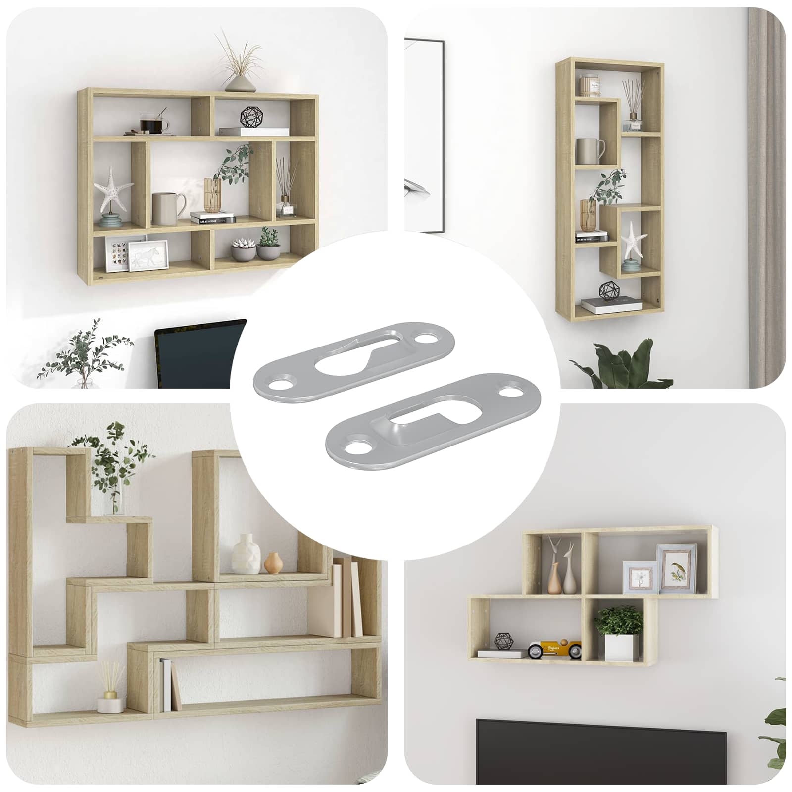 Thumbnail - vidaXL Schlüsselloch-Hänger 2 pcs Silber 45 x 16 x 3.5 mm Eisen