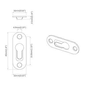 Klíčový závěs 2 pcs Stříbrná 45 x 16 x 3.5 mm Železo - obrázek 7