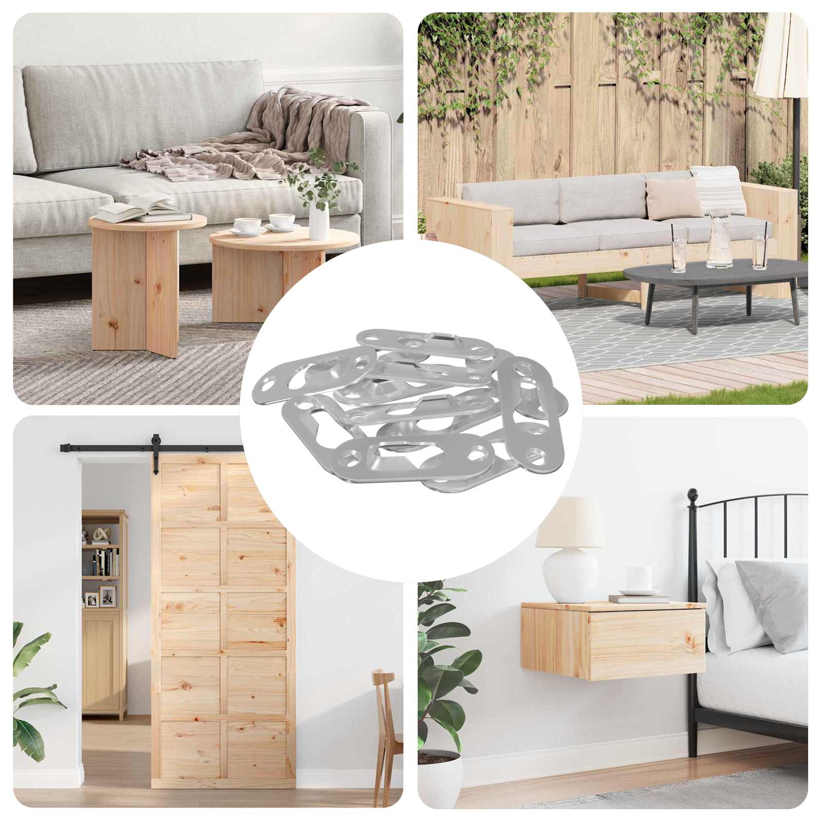 vidaXL Schlüsselloch-Hänger 3673 pcs Silber 45 x 16 x 3.5 mm Eisen