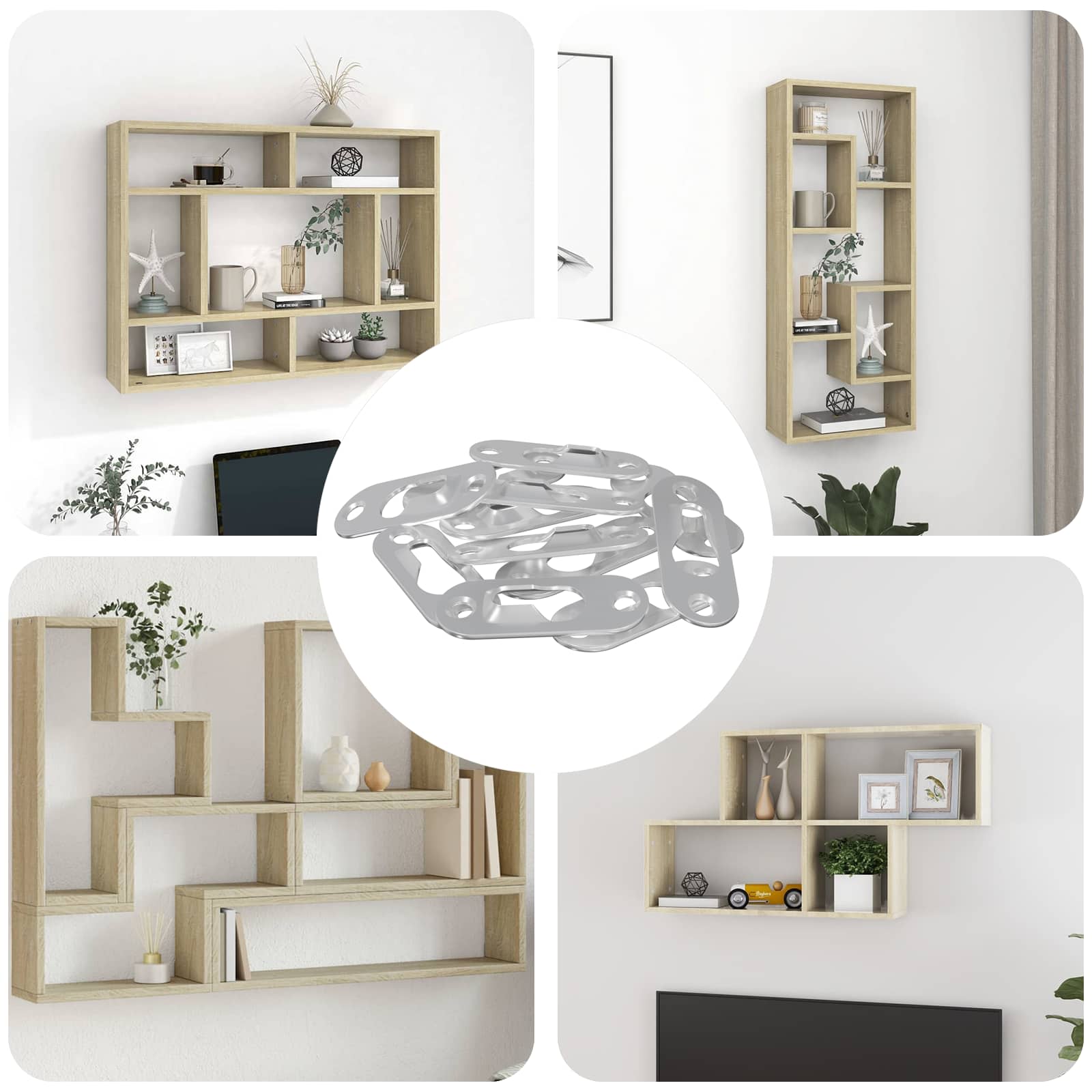 vidaXL Schlüsselloch-Hänger 3673 pcs Silber 45 x 16 x 3.5 mm Eisen