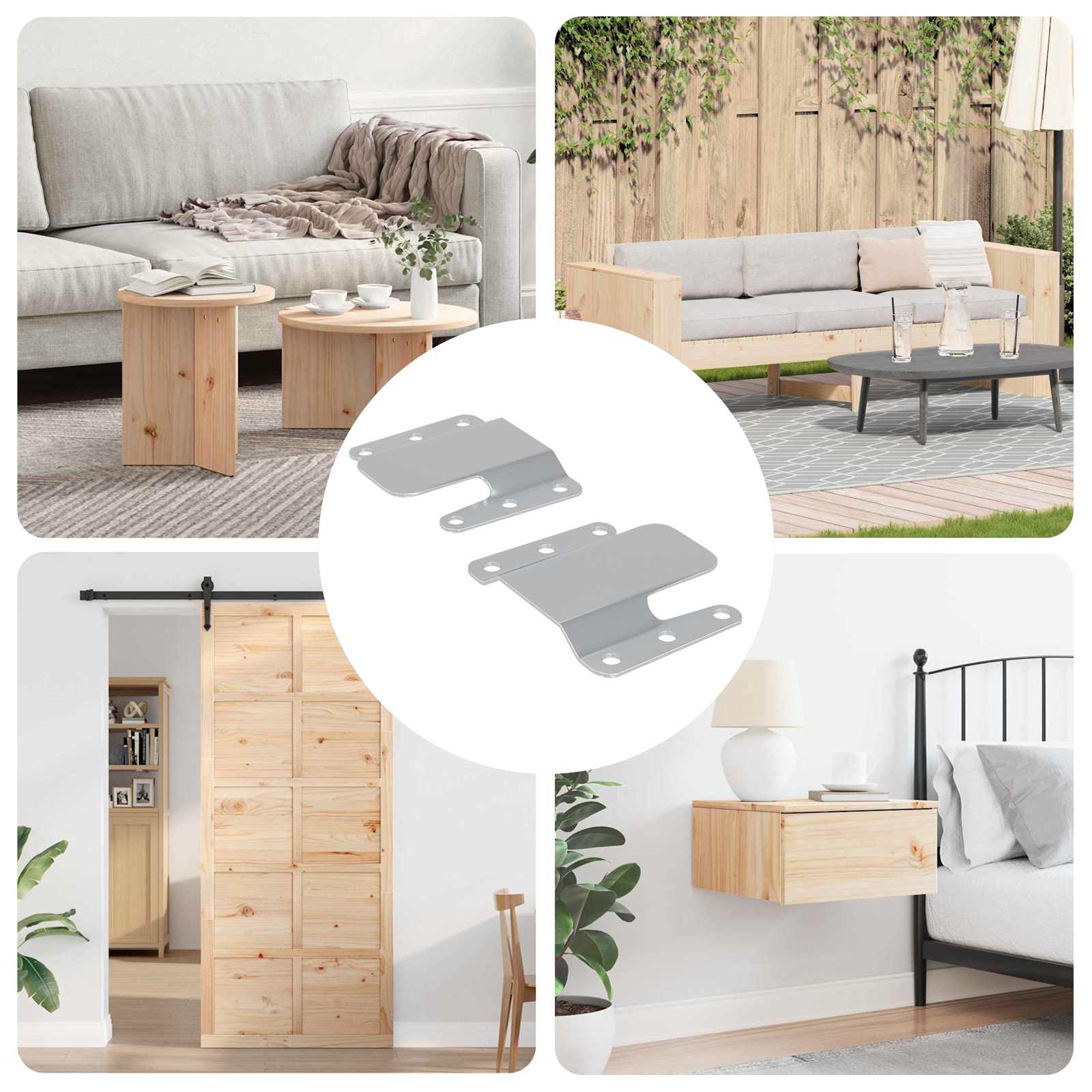 vidaXL Flush-Montagehalterung 2 pcs Silber 75 x 66 mm Stahl