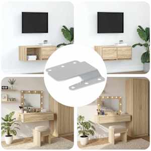 Konzola za flush montažo 12 pcs srebrna 75 x 66 x 1,4 mm Jeklo