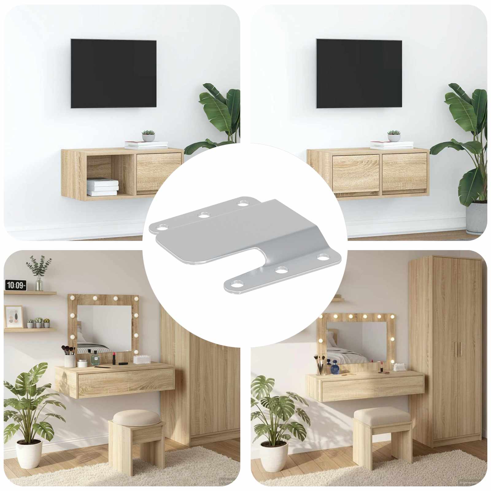 vidaXL Flush-Montagehalterung 419 pcs Silber 75 x 66 x 1,4 mm Stahl