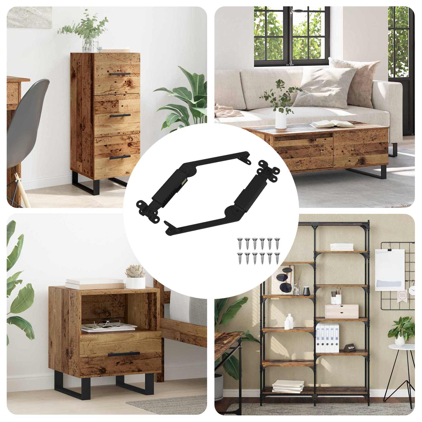 vidaXL Deckelstützscharnier 2 pcs Schwarz 192 x 32 x 50 mm Stahl