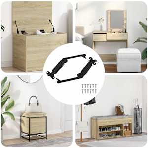 Klapa pro podporu víka 2 pcs Černá 192 x 32 x 50 mm Ocel - obrázek 1