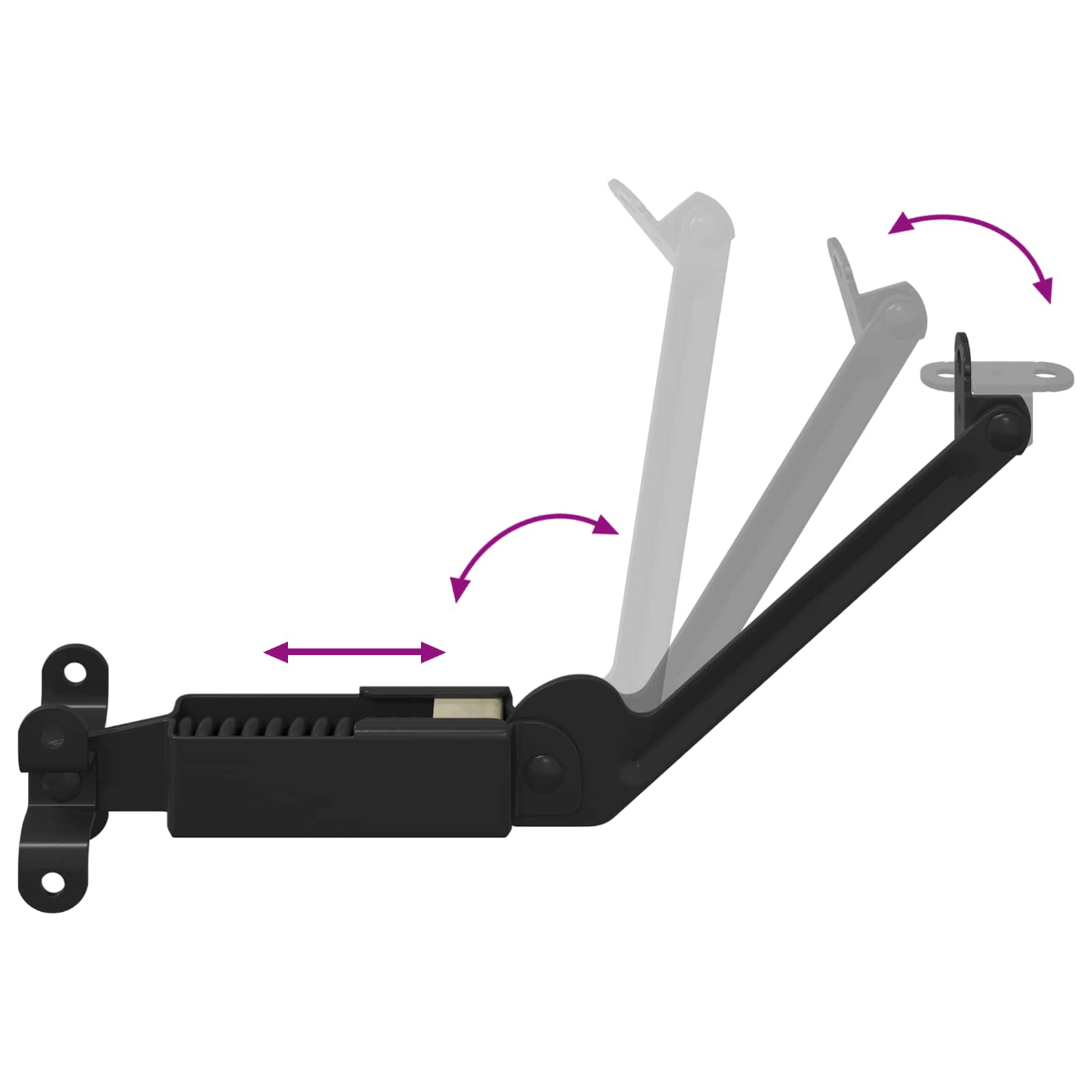 Zatik za podporo pokrova 2 pcs Črna 192 x 32 x 50 mm Jeklo - slika 7
