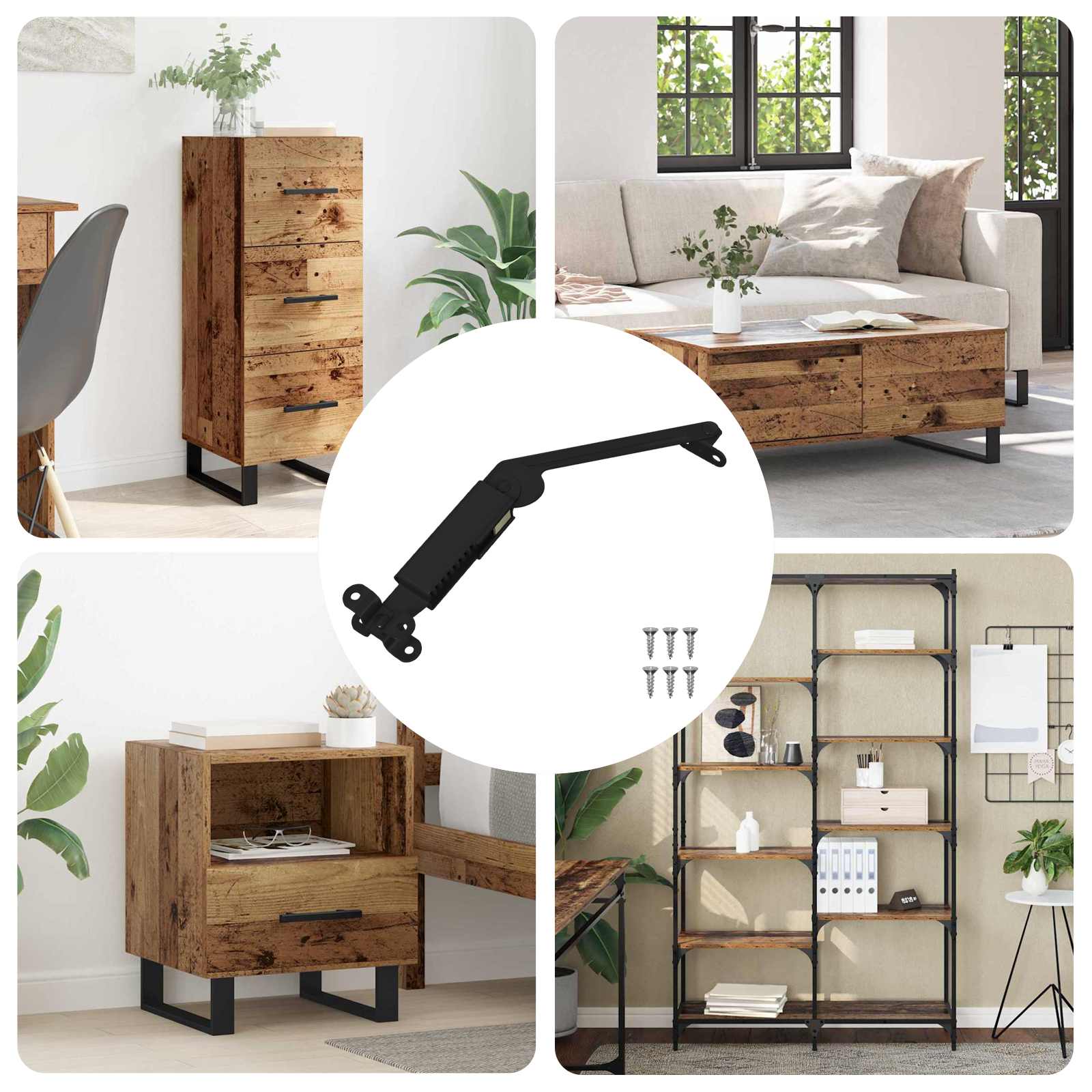 vidaXL Deckelstützscharnier 12 pcs Schwarz 192 x 32 x 50 mm Stahl