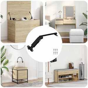 Zatik za podporo pokrova 12 pcs Črna 192 x 32 x 50 mm Jeklo