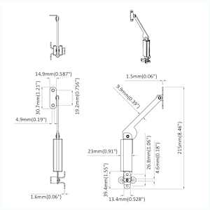 Klapa pro podporu víka 12 pcs Černá 192 x 32 x 50 mm Ocel - obrázek 8