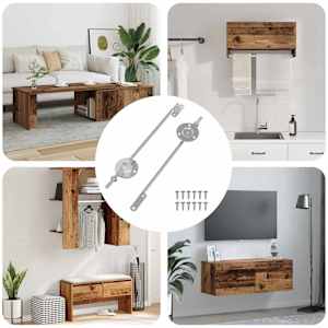 Zatik za podporo pokrova 2 pcs srebrna 194 x 36 x 18 mm elezo