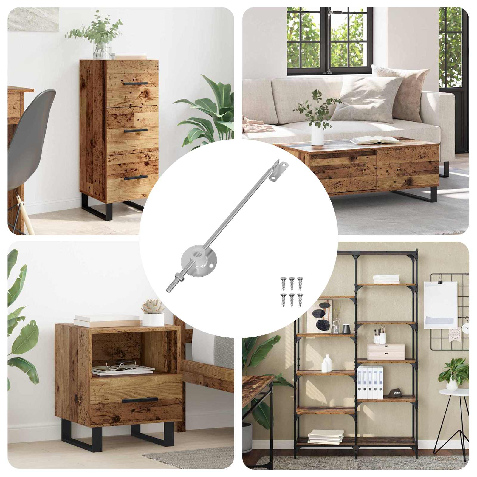 vidaXL Deckelstützscharnier 12 pcs Silber 194 x 36 x 18 mm Eisen