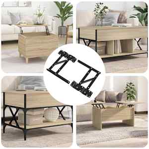 Mechanismus zvedání postele 2 pcs Černá 340 x 95 x 40 mm Železo - obrázek 1
