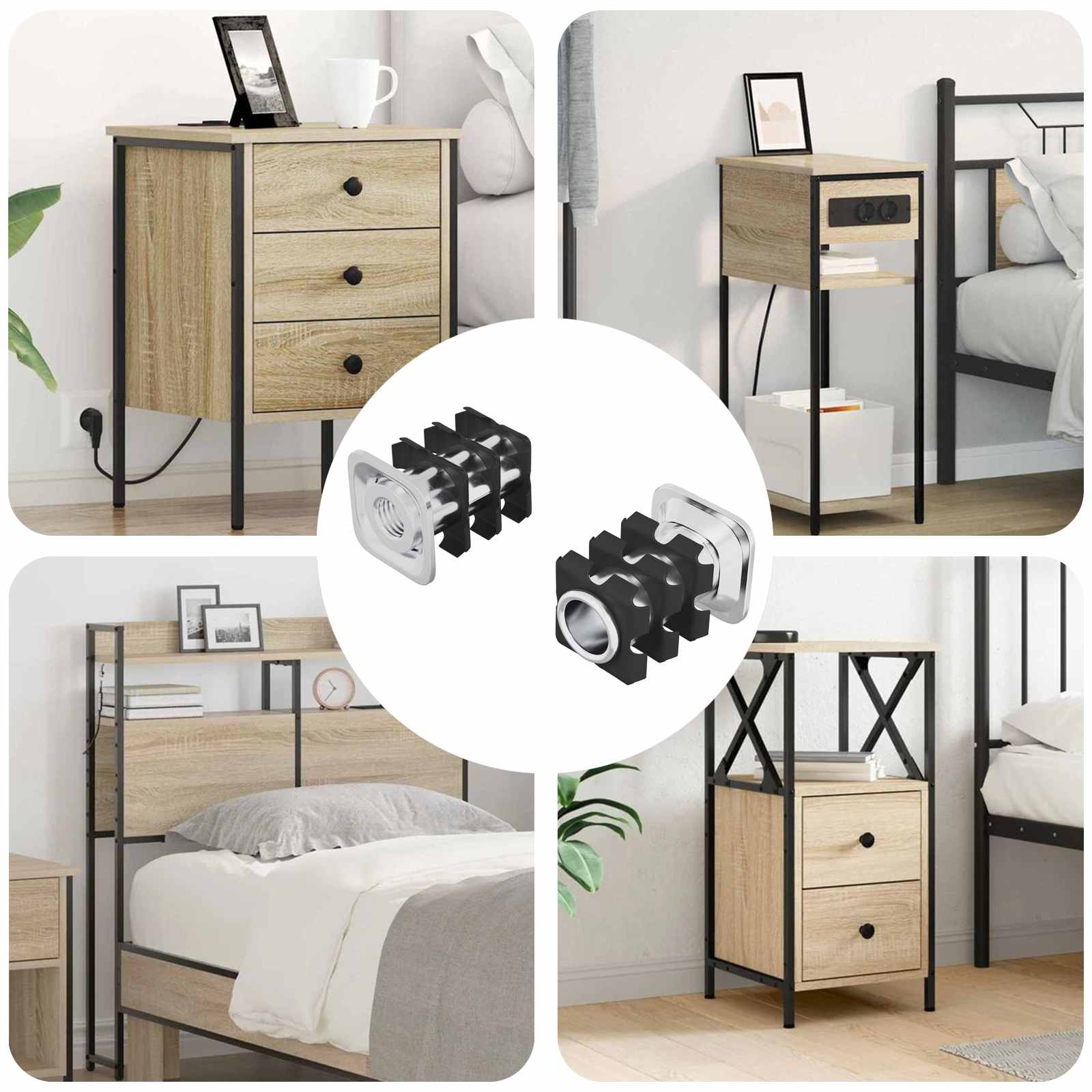 vidaXL Gewinderohr Einsatz 2 pcs Schwarz und Silber Verzinkter Stahl