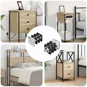 Navojni cevni vstavek 2 pcs Črna in srebrna Cinkana jeklena