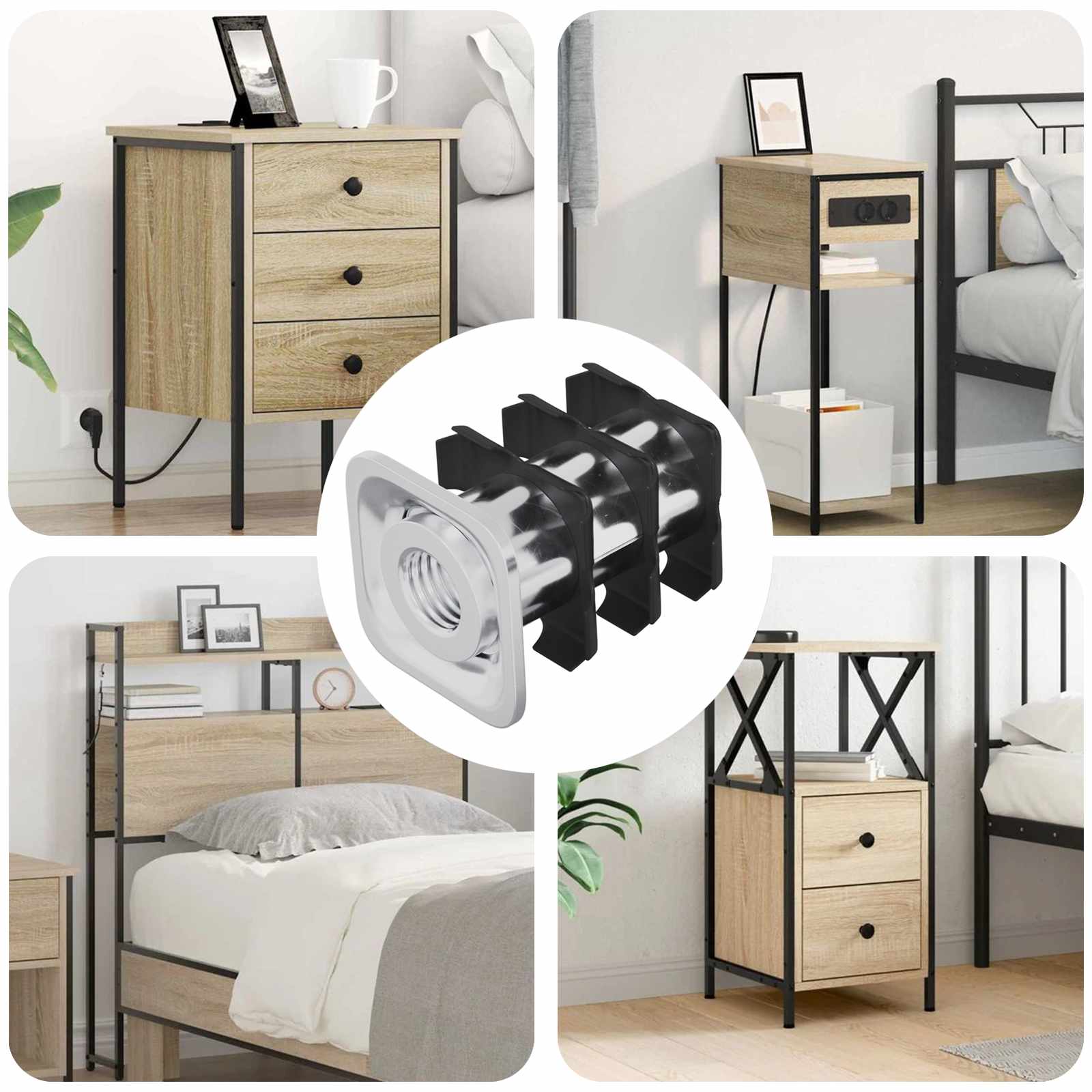 Vītne caurules ieliktnis 12 pcs Melns un sudrabains