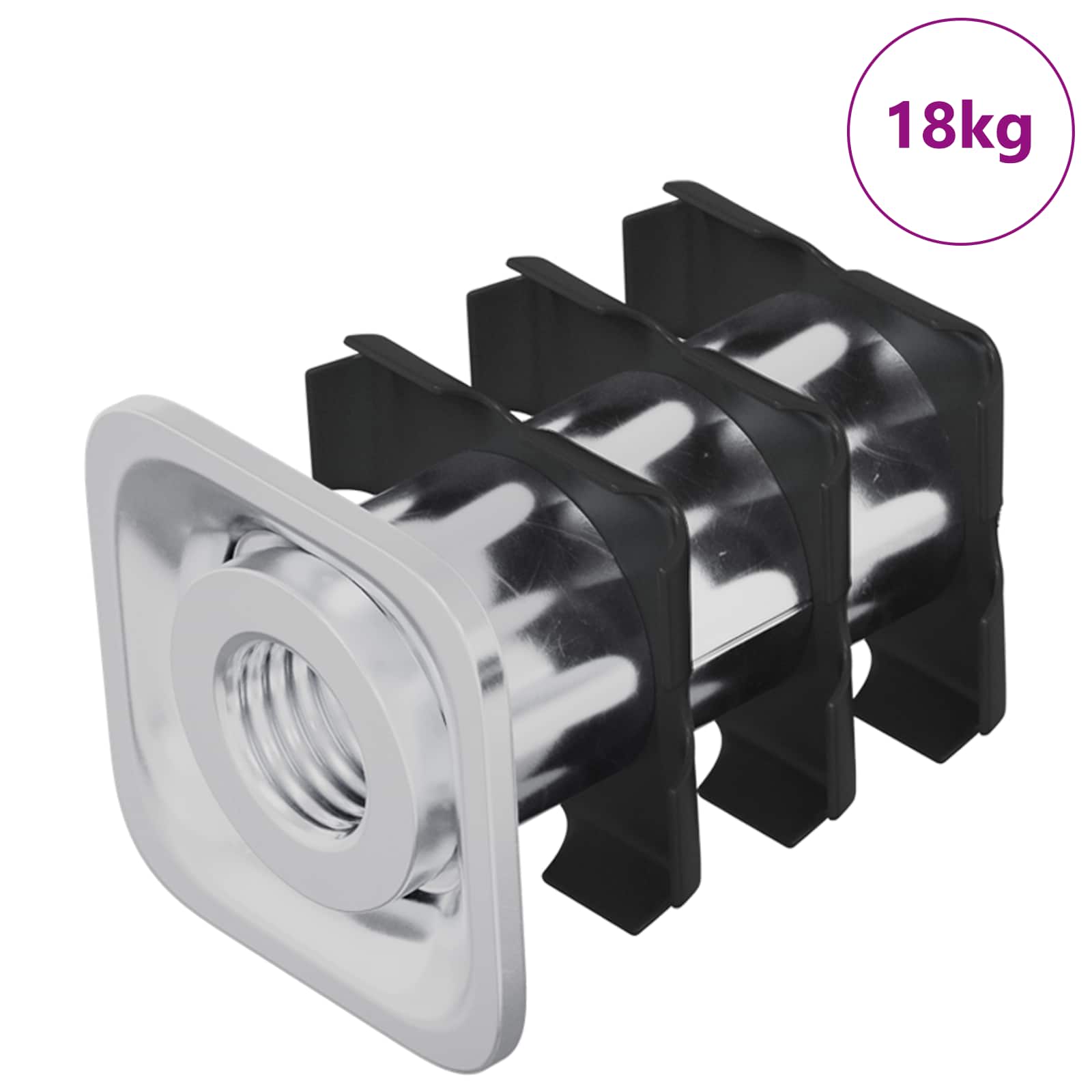 Vītne caurules ieliktnis 1818 pcs Melns un sudrabains