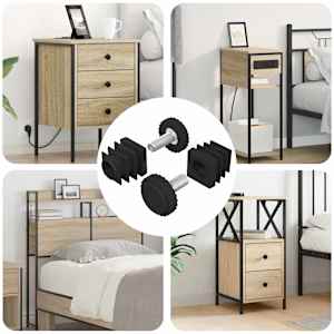 Nivoirji pohištva Prilagodljiva 2 pcs Črna M6 PP