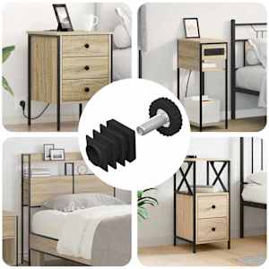 Nivoirji pohištva Prilagodljiva 12 pcs Črna M6 PP