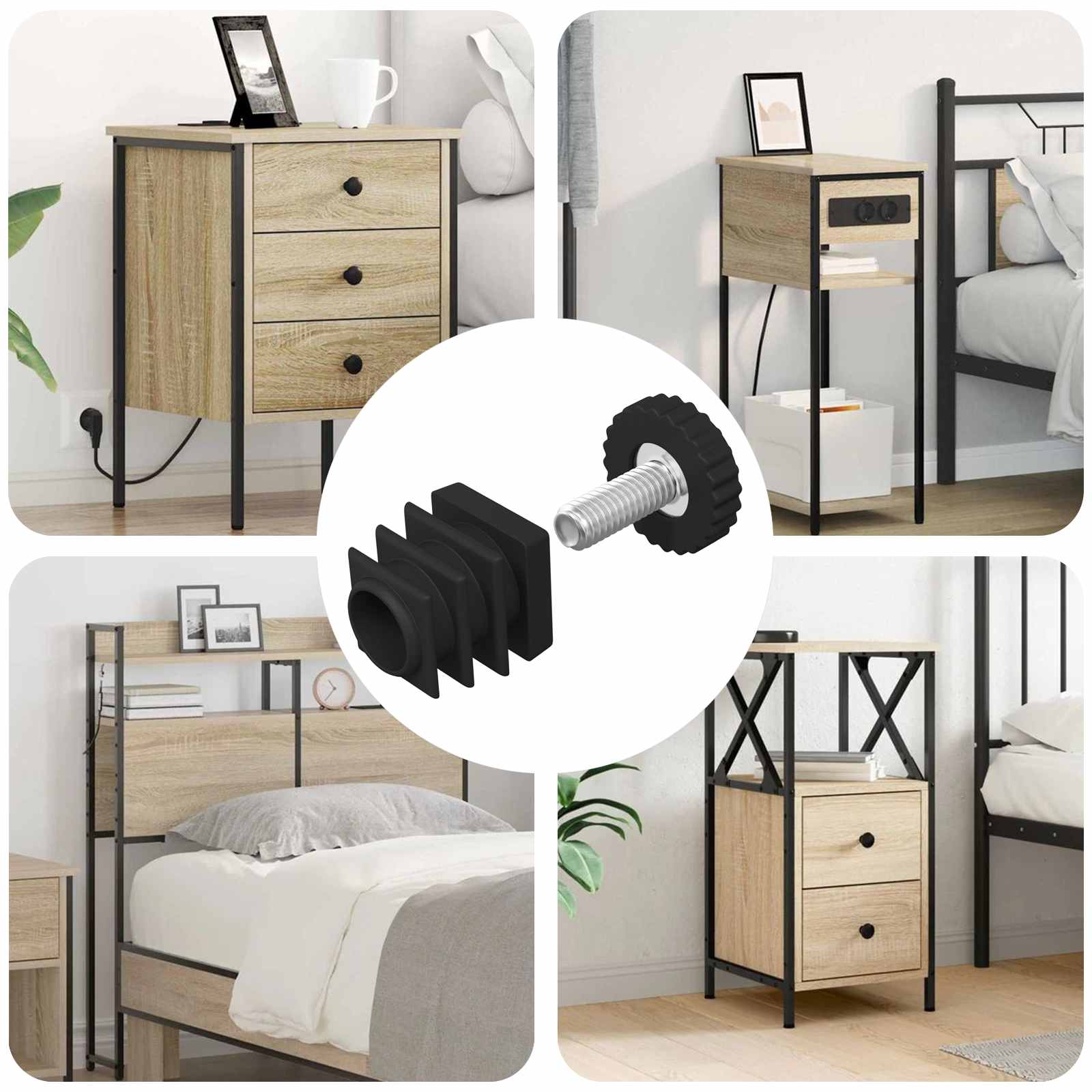 Mēbeļu Nivelētāji Regulējams 1895 pcs Melna PP