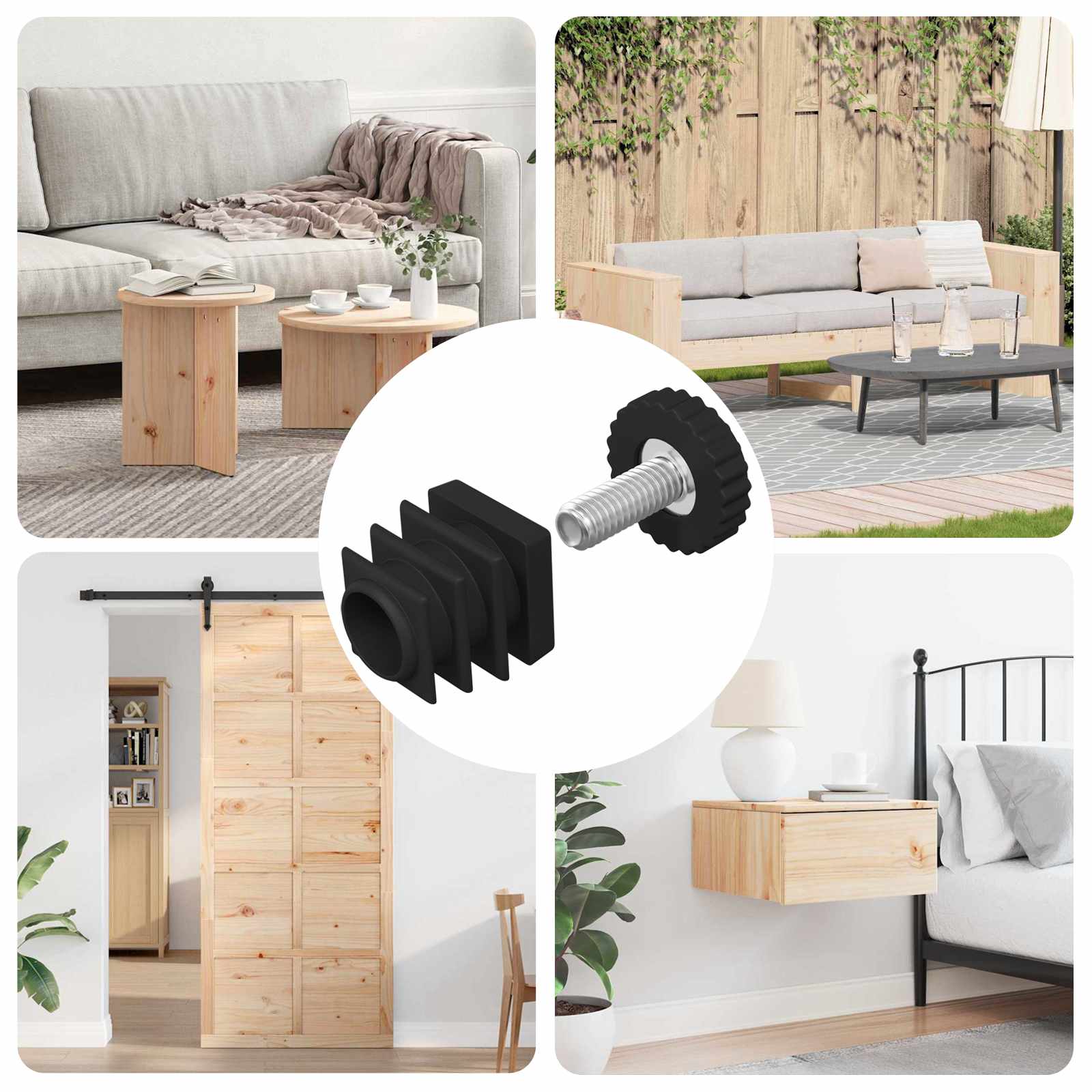 vidaXL Möbel Leveler Verstellbar 1895 pcs Schwarz PP