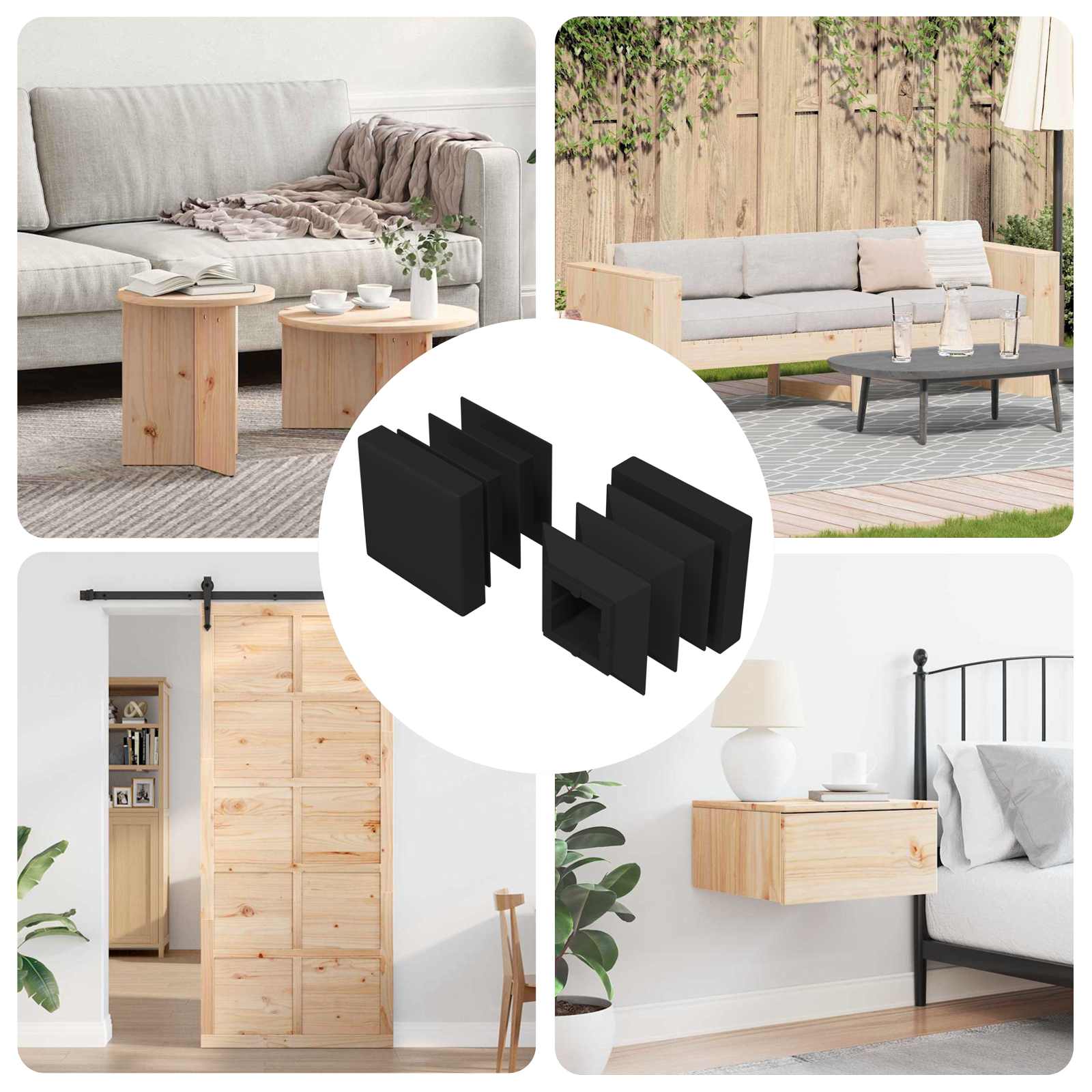 Beigu vāciņi 2 pcs Melna 15 x 15 x 15 mm PP