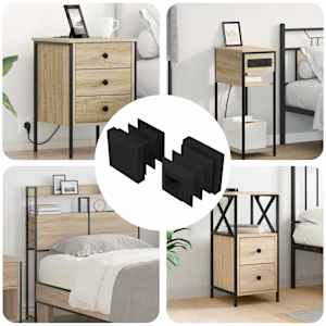 Končne kapice 2 pcs Črna 15 x 15 x 15 mm PP