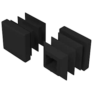 vidaXL Otsakorked 2 tk Must 15 x 15 x 15 mm PP