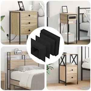 Končne kapice 12 pcs Črna 15 x 15 x 15 mm PP