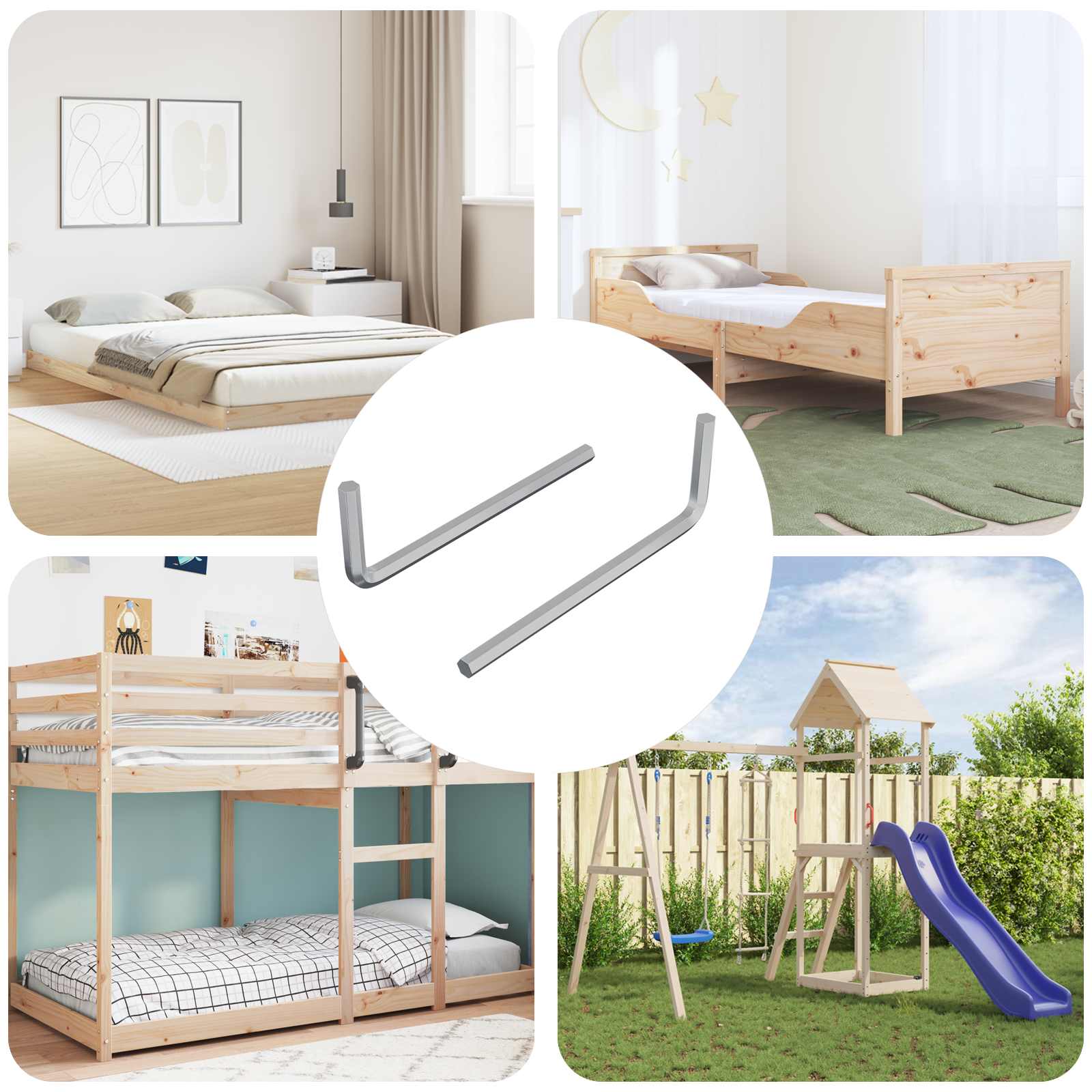 vidaXL Inbusschlüssel 2 pcs Silber 32 x 86 mm Stahl