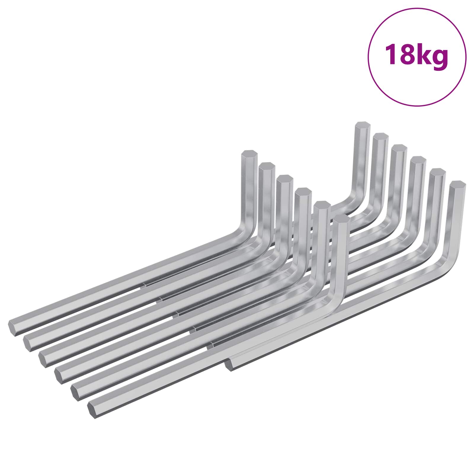 vidaXL Šestihranný klíč 4675 ks Stříbrná 20 x 52 mm Ocel