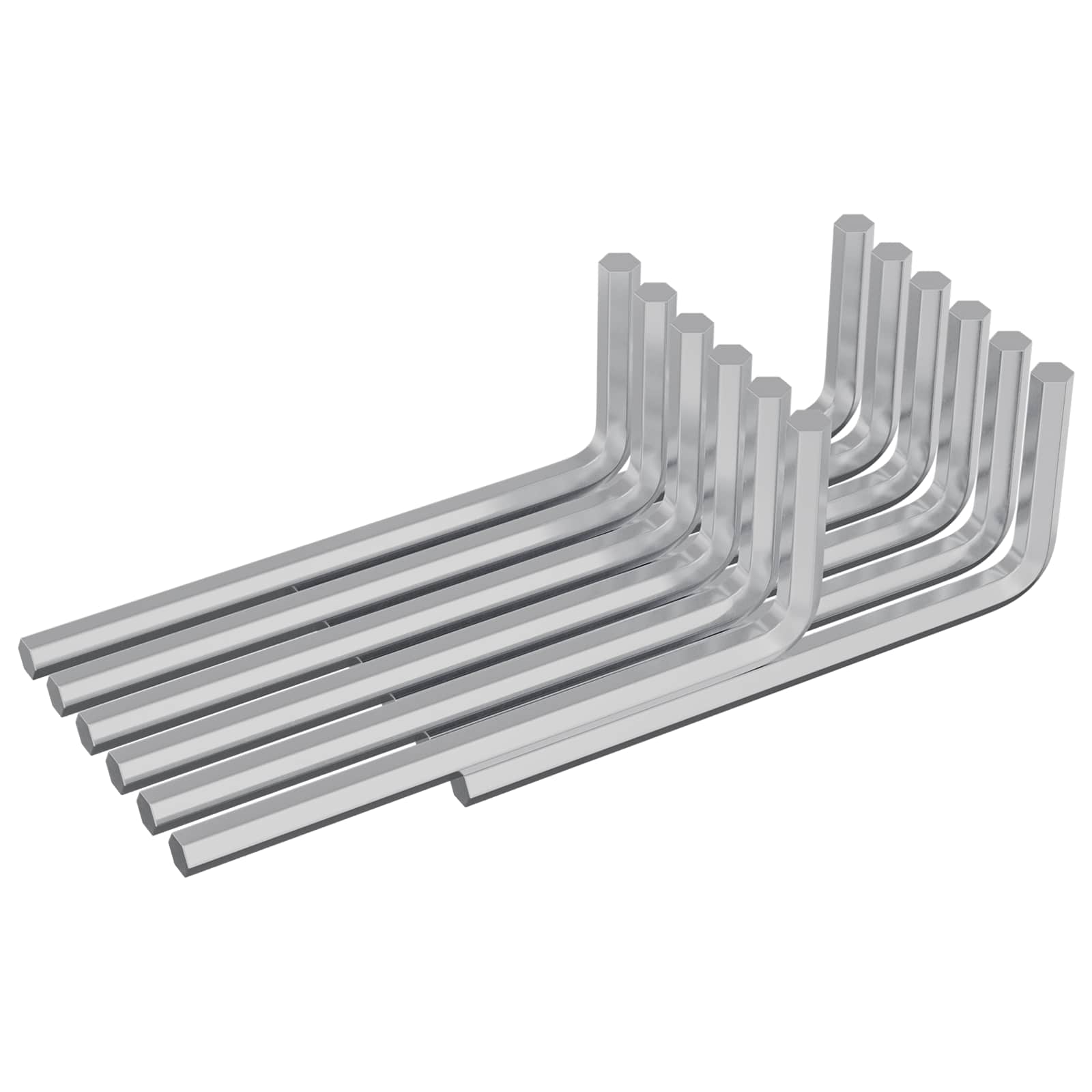 vidaXL Šestihranný klíč 2118 ks Stříbrná 22 x 66 mm Ocel