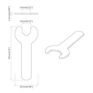 Klíč 2 pcs Stříbrná 13 mm Železo - obrázek 7