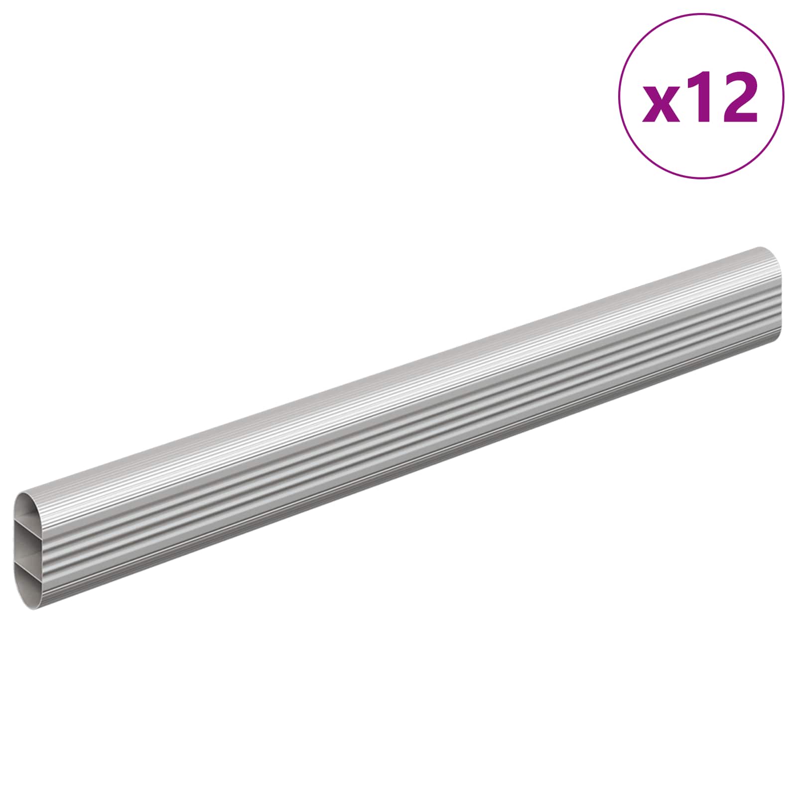 Șină pentru dressing 12 pcs Argintiu 764 x 15 x 29 mm [1]